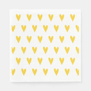 Servilleta De Papel Patrón de corazón amarillo