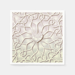 Servilleta De Papel Patrón de corazón de amor de oro Rosa geométrico