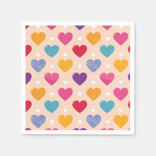 Servilleta De Papel Patrón de corazón de arte pop colorido