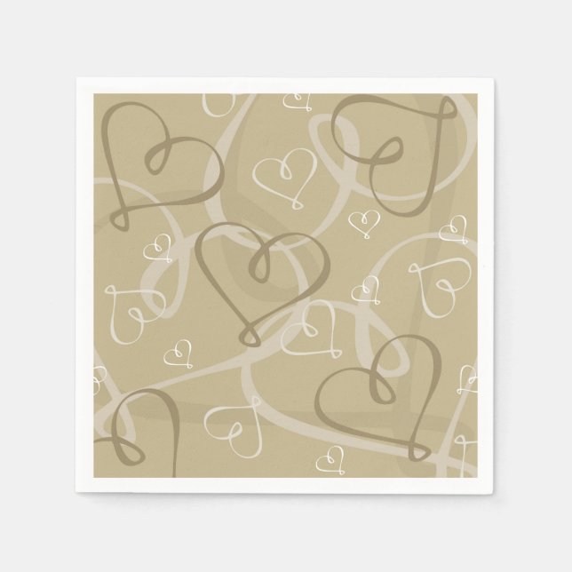 Servilleta De Papel Patrón de corazón dorado (Anverso)