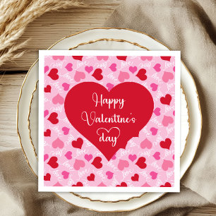 Servilleta De Papel Patrón de Corazón Encantador Servilletas de Día de
