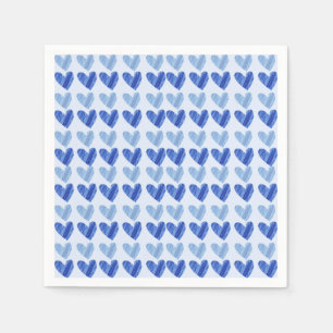 Servilleta De Papel Patrón de corazones azules