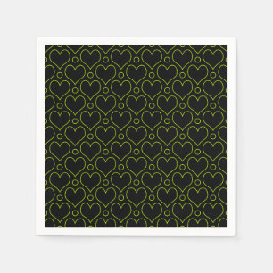 Servilleta De Papel Patrón de corazones de amor y puntos de polka en v