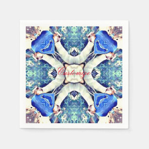 Servilleta De Papel Patrón de corazones de mandala azul Thunder_Cove