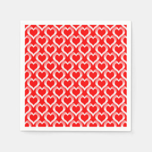 Servilleta De Papel Patrón de Corazones Rojos Blancos