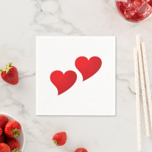 Servilleta De Papel Patrón de corazones rojos grandes papel blanco día