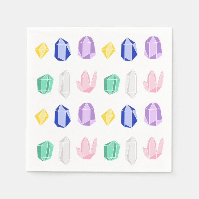 Servilleta De Papel Patrón de cristales coloridos (Anverso)