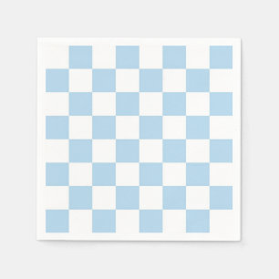 Servilleta De Papel Patrón de cuadros azul claro y blanco