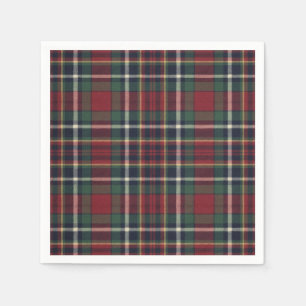 Servilleta De Papel Patrón de Cuadros Clásico Rojo Azul Oscuro Verde