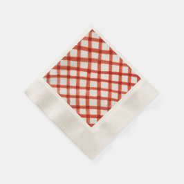 Servilleta De Papel Patrón de cuadros de gingham de acuarela roja pint
