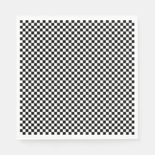 Servilleta De Papel Patrón de cuadros en blanco y negro