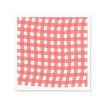 Patrón de cuadros gingham rosa coral ondulado