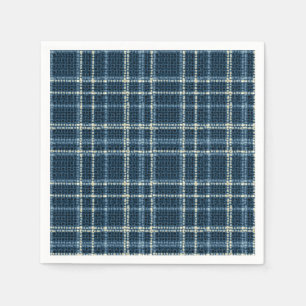 Servilleta De Papel Patrón de cuadros punteado. Gris-azul.