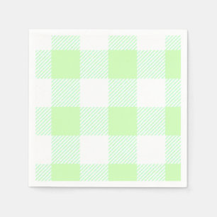 Servilleta De Papel Patrón de Cuadros Verde Claro Gingham