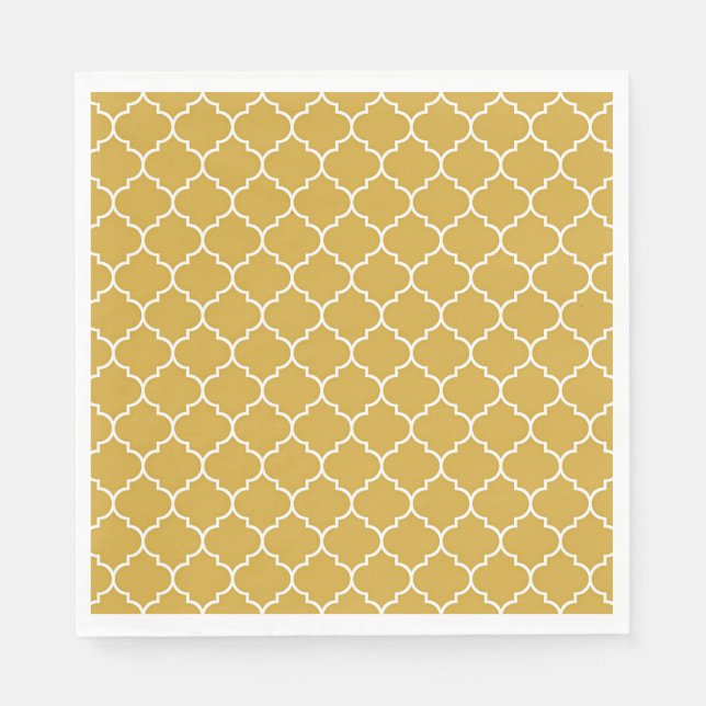 Servilleta De Papel Patrón de cuatro hojas dorado (Anverso)