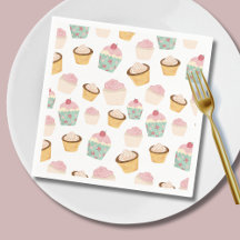 Patrón de cupcake de cumpleaños de los chicas pequ