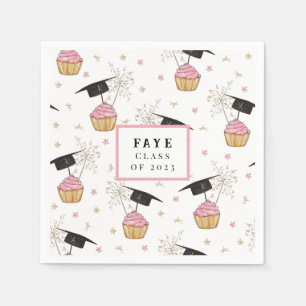 Servilleta De Papel Patrón de Cupcake de Graduación Personalizado