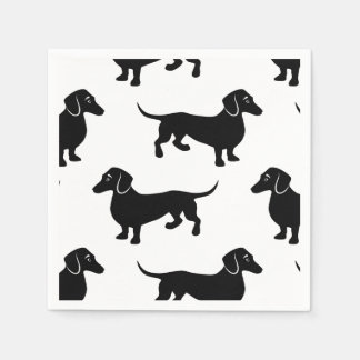 Servilleta De Papel Patrón de Dachshund negro