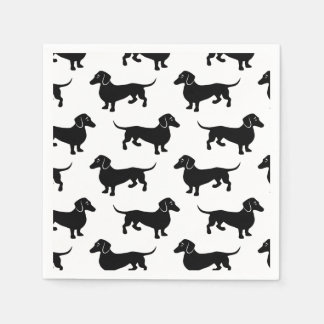 Servilleta De Papel Patrón de Dachshund negro lindo