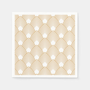 Servilleta De Papel Patrón de decoración de arte dorado y blanco