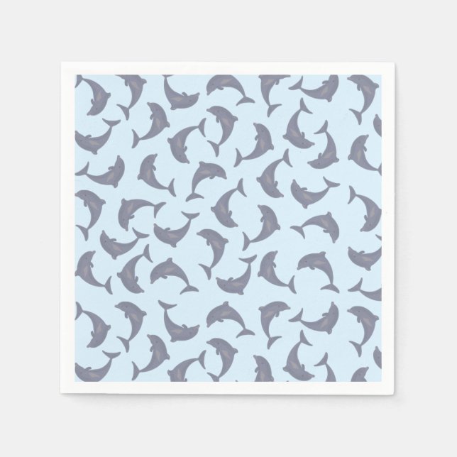 Servilleta De Papel Patrón de delfines en el mar (Anverso)