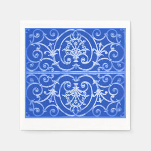 Servilleta De Papel Patrón de desplazamiento azul real