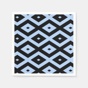 Servilleta De Papel Patrón de diamante azul pálido y negro