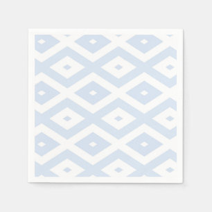 Servilleta De Papel Patrón de diamante blanco y azul pálido