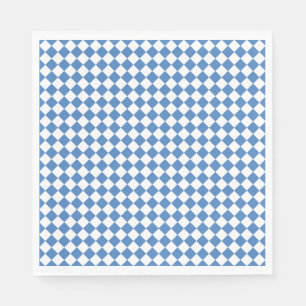 Servilleta De Papel Patrón de diamante de cuadros azules y blancos