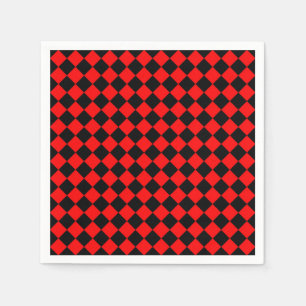 Servilleta De Papel Patrón de diamante de cuadros rojos y negros