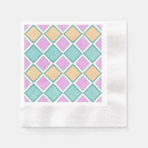 Servilleta De Papel Patrón de diamante de prisma Harlequin pastel