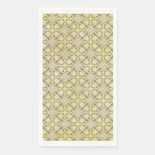 Servilleta De Papel Patrón de diamante desplazado gris y amarillo