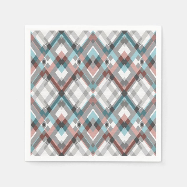 Servilleta De Papel Patrón de diamante geométrico texturado. (Anverso)