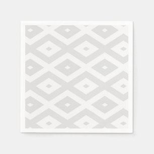 Servilleta De Papel Patrón de diamante gris claro y blanco