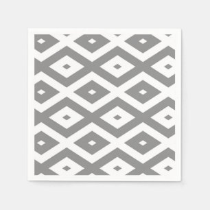 Servilleta De Papel Patrón de diamante gris y blanco