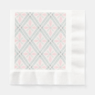 Servilleta De Papel Patrón de diamante pastel verde y rosa