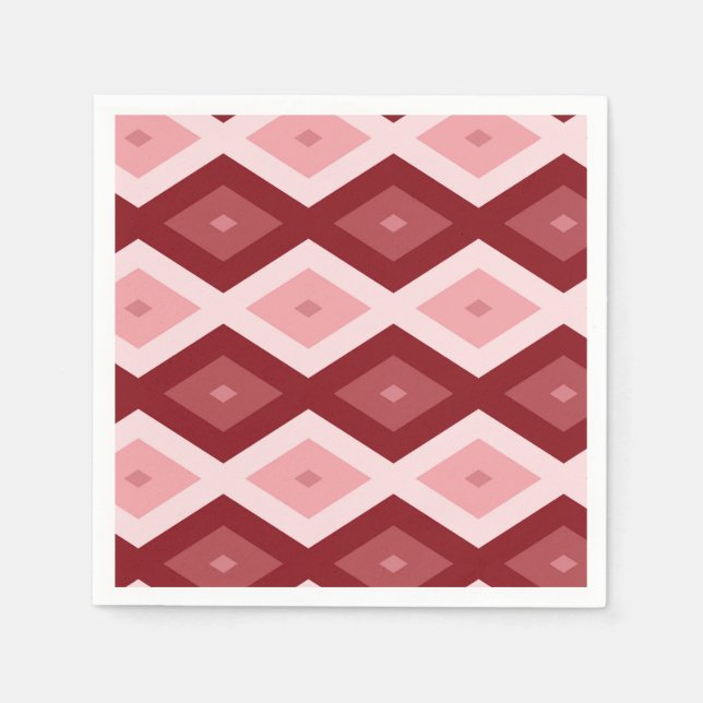 Servilleta De Papel Patrón de diamante rojo (Anverso)