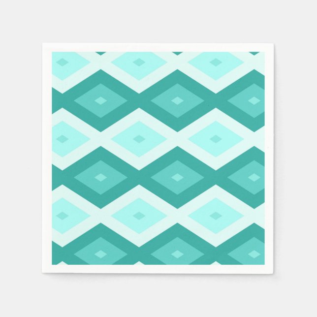 Servilleta De Papel Patrón de diamante turquesa (Anverso)