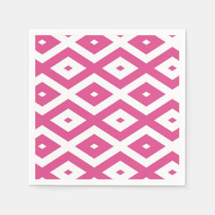 Servilleta De Papel Patrón de diamantes rosa y blanco
