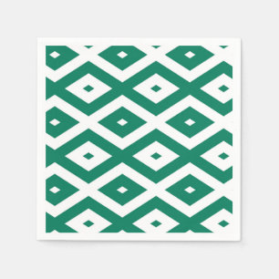 Servilleta De Papel Patrón de diamantes verdes y blancos de los bosque