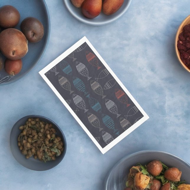 Servilleta De Papel Patrón de dibujo de peces (dinner napkin)