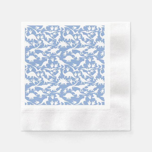 Servilleta De Papel Patrón de dinosaurios 01 w. LBlue BG (Anverso)