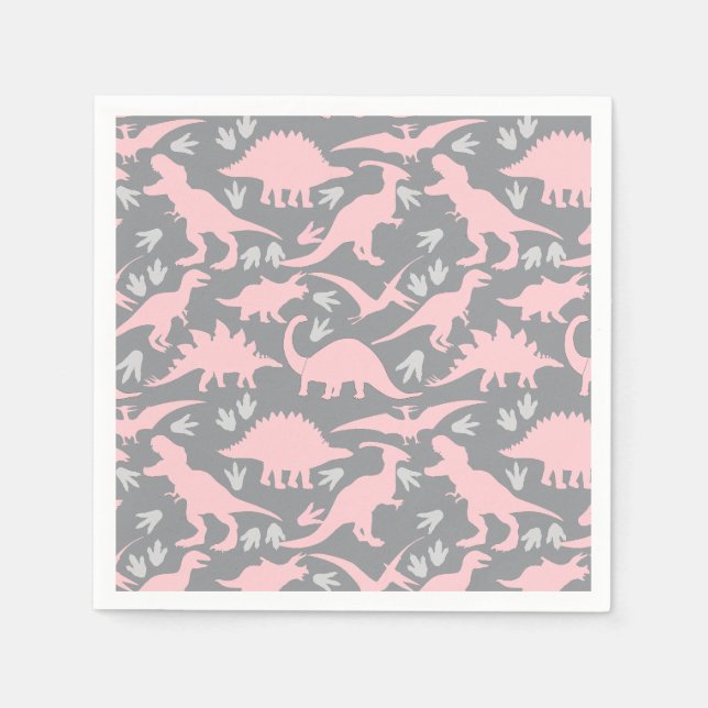 Servilleta De Papel Patrón de dinosaurios 05.P. Gray BG (Anverso)