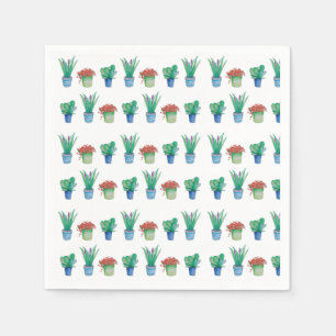 Servilleta De Papel Patrón de diseño de planta acuarcolar original 1