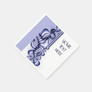 Servilleta De Papel Patrón de diseño gráfico - azul blanco + tu texto