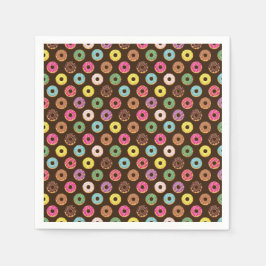 Servilleta De Papel Patrón De Donut Colorido En Chocolate