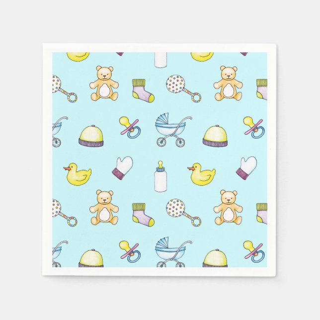 Servilleta De Papel Patrón de ducha de bebé (Anverso)