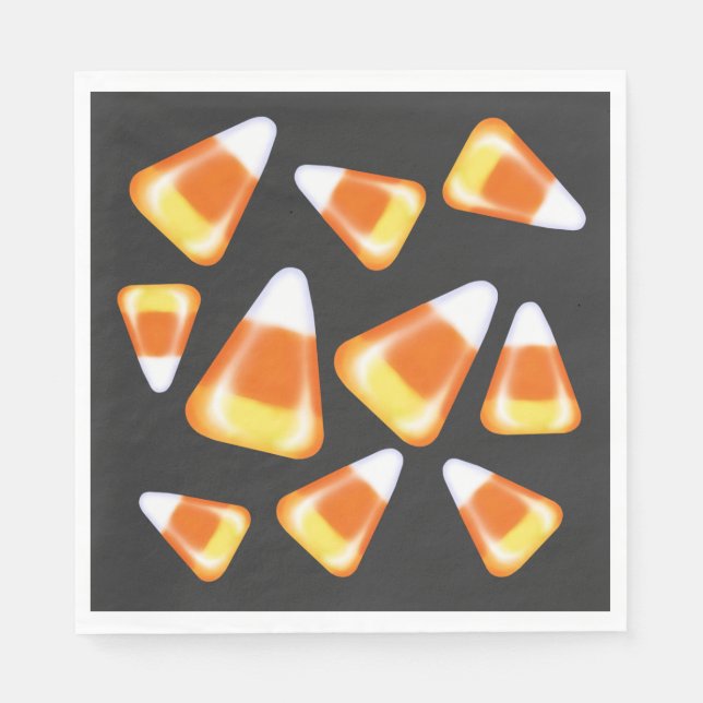 Servilleta De Papel Patrón de dulces de Halloween, dulces divertidos (Anverso)