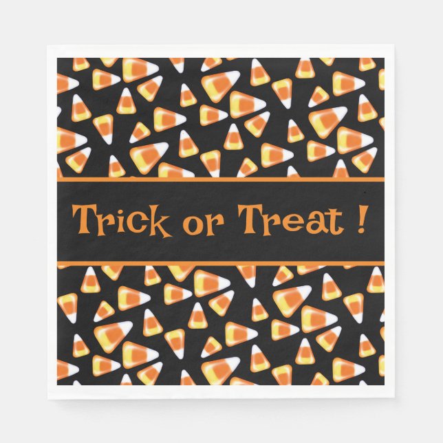 Servilleta De Papel Patrón de dulces de Halloween, dulces divertidos (Anverso)