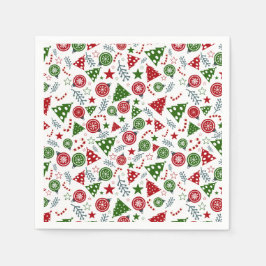 Servilleta De Papel Patrón de elementos navidades